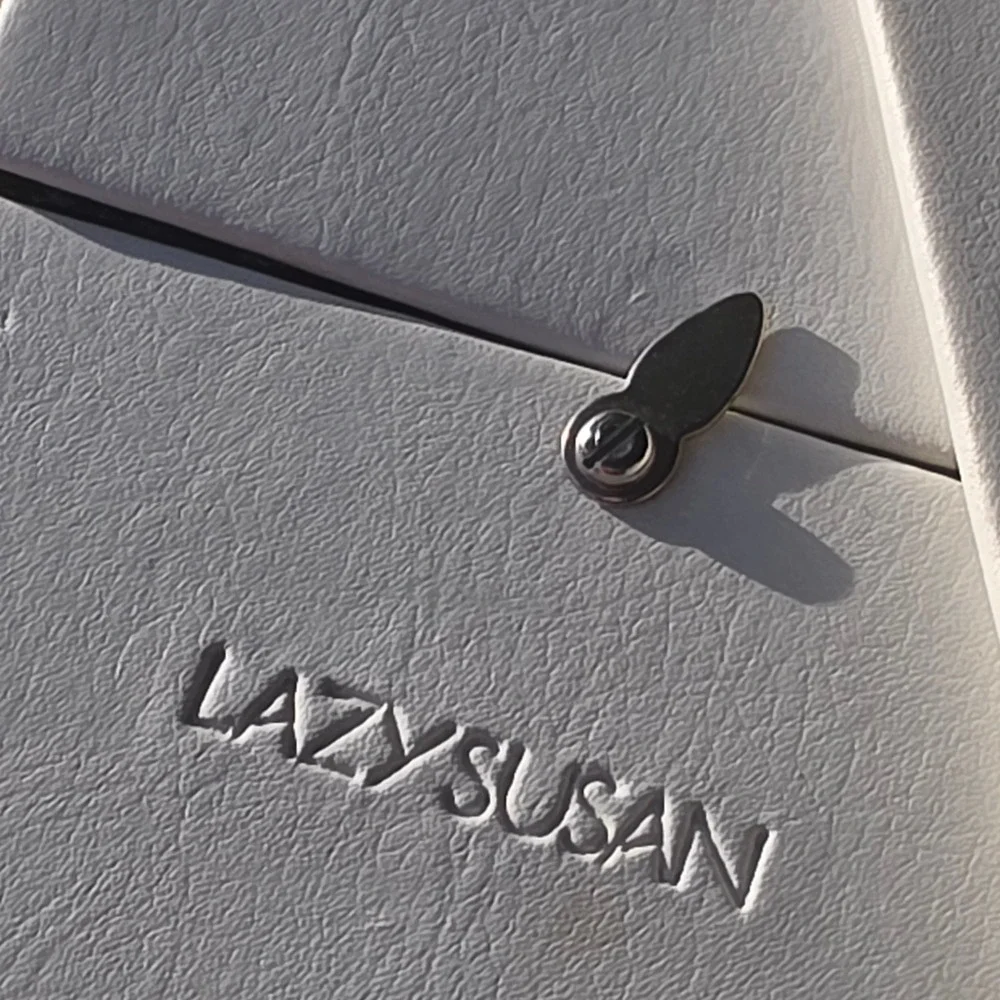 Lazy Susan Light Blue Croc Embossed Photo Frame 4x6 Faux Leather Buckle Detail